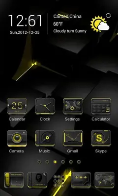 Golden Black Go Launcher Theme android App screenshot 4