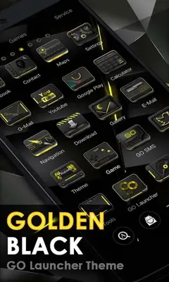 Golden Black Go Launcher Theme android App screenshot 5